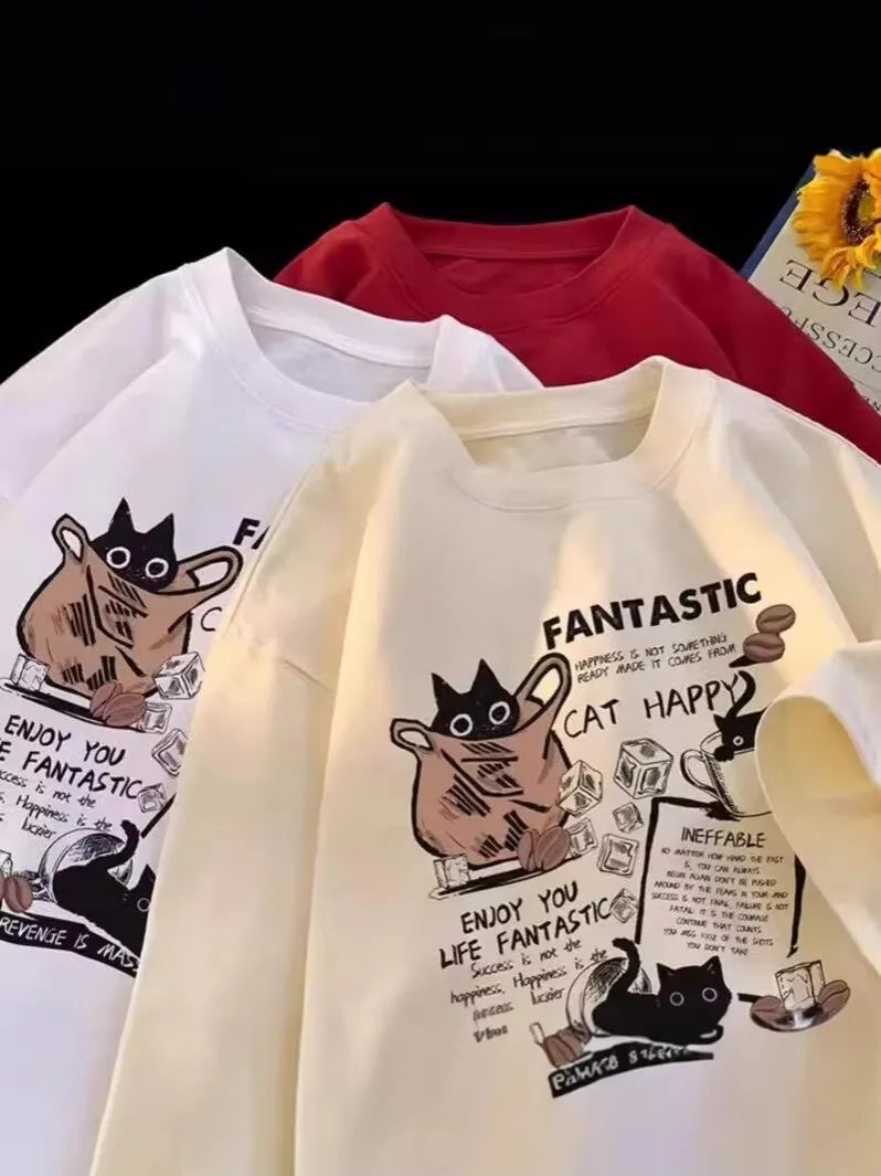 T-shirt américain rétro à manches courtes, nouvelle marque tendance été, vêtements de rue, t-shirt décontracté ample à manches courtes pour couple