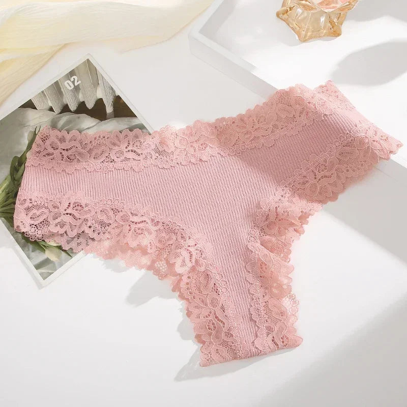 Трусы Женские Sexy Lace Seamless Cotton Panties Women's Underwear Low Waist Female Bikini Breathable Intimates Lingerie 2025