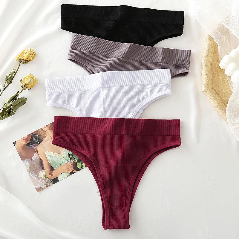 FINETOO 2PCS/Set Seamless Women Pantys High Waist Briefs Solid Color Brazilian Panties Girls Sexy Underpants For Women Lingerie