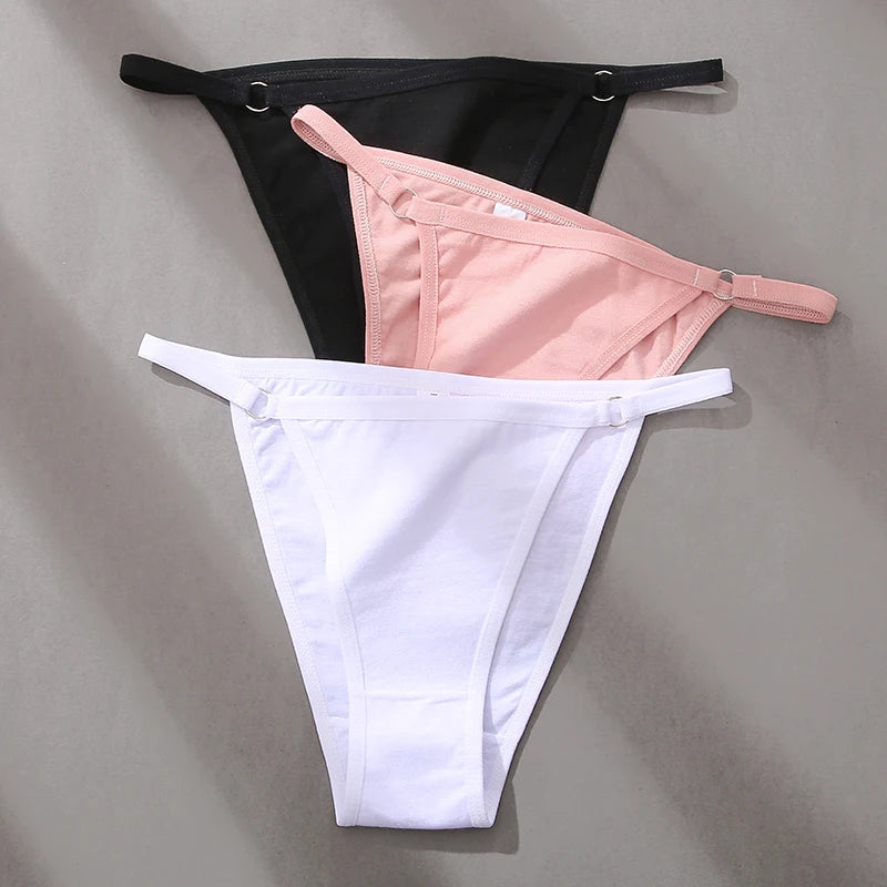 FINETOO 3Pcs/set Women's Cotton Panties Low Waist Bikini Briefs M-2XL Ladies Underwear Female Soft Solid Underpants Lingerie New