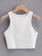 Collection été 2023 : Débardeurs sexy et ajustés pour femmes, col rond, sans manches, en nylon double de haute qualité, disponibles en 6 couleurs.