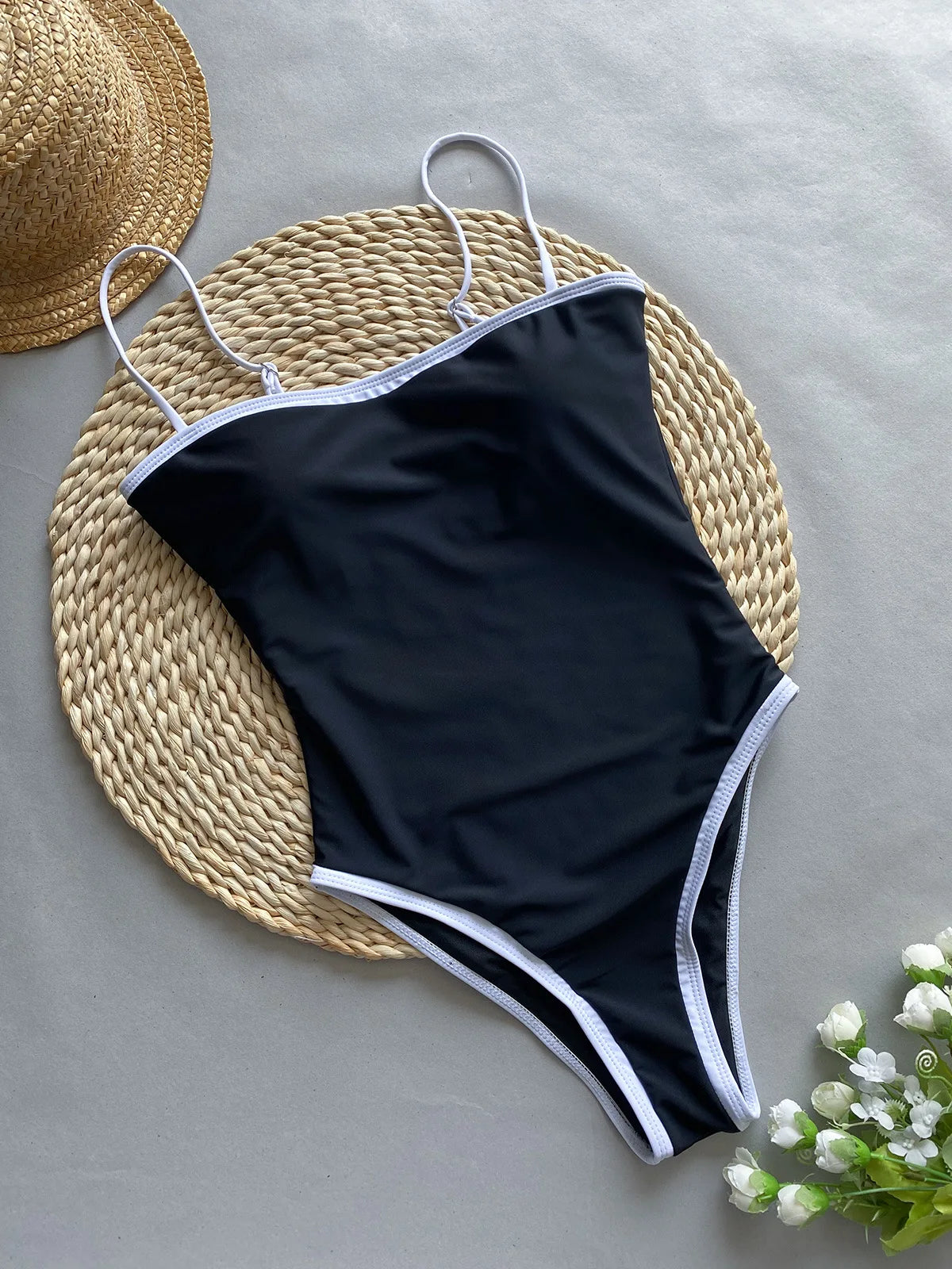 2024 Vintage One Piece Swimsuit Retro Swimwear Women's Swimsuit Bandeau Bathing Suit Beachwear Monokini Female Swimming Suits
