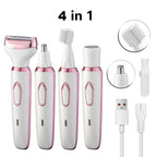 4 in 1 Electric Razor for Women Shaver Lady Shaver Body Hair Trimmer for Armpit Bikini Arm Leg Face Mustache Portable Painless