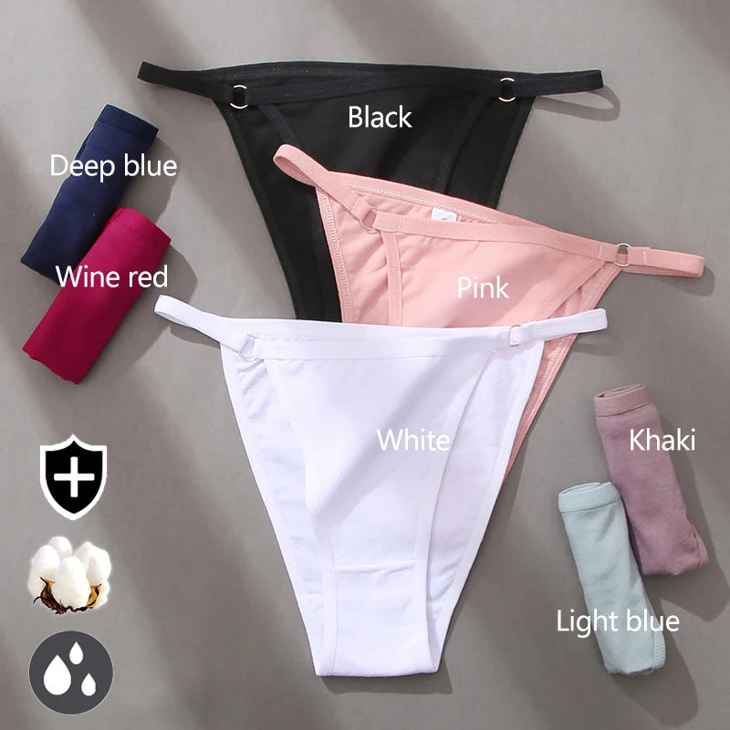 FINETOO 3Pcs/set Women's Cotton Panties Low Waist Bikini Briefs M-2XL Ladies Underwear Female Soft Solid Underpants Lingerie New