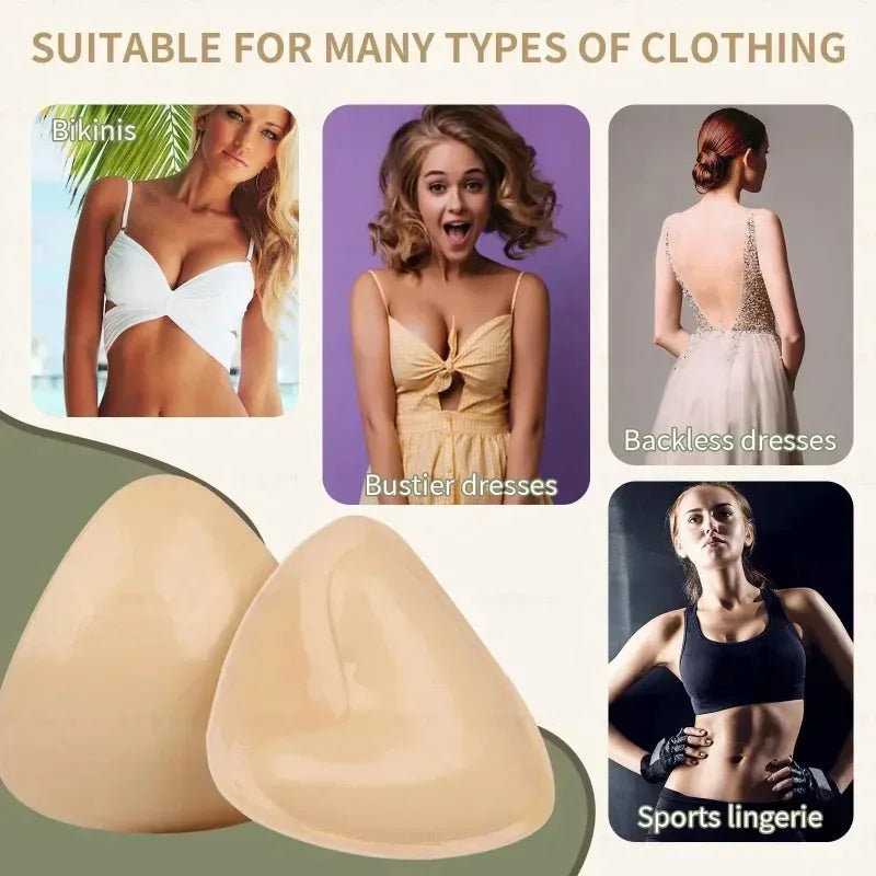 New Double Sided Adhesive Sticky Bra Inserts Push Up Thick Pads Women's Swimsuit Bikini Cup Enhancer