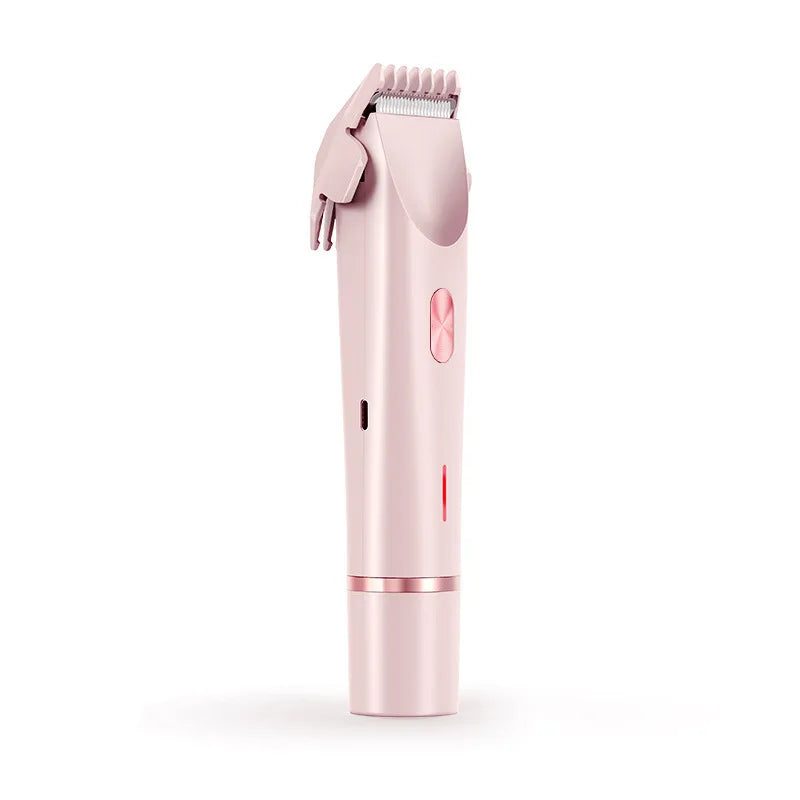 2 in 1 Women Dual-Head Painless Electric Razors Bikini Trimmer Wet Dry Use for Ladies Pubic Hair Detachable Head Electric Shaver