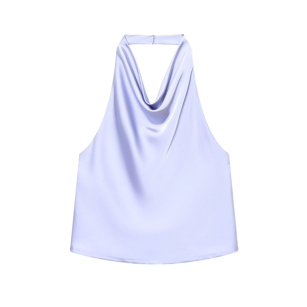 TFMLN 2025 Women Sexy Halter Top Spring Summer Sexy Backless High Street Waistcoat Female Fashion Solid Elegant Halter Neck Tops