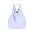 TFMLN 2025 Women Sexy Halter Top Spring Summer Sexy Backless High Street Waistcoat Female Fashion Solid Elegant Halter Neck Tops