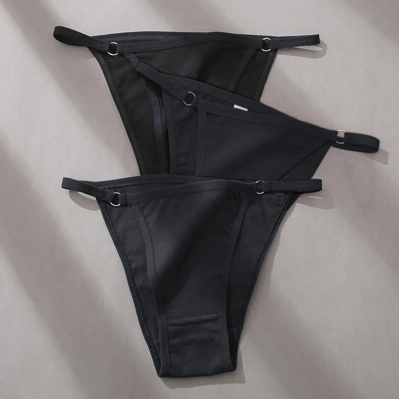 FINETOO 3Pcs/set Women's Cotton Panties Low Waist Bikini Briefs M-2XL Ladies Underwear Female Soft Solid Underpants Lingerie New