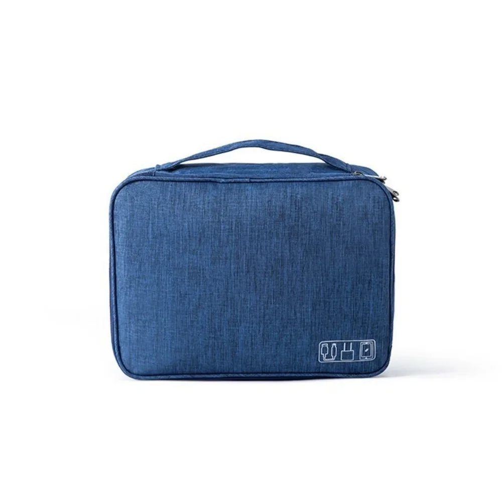 Bolsa de almacenamiento de cables, organizador electrónico digital impermeable, cargador de línea de datos USB portátil, bolsa de almacenamiento con enchufe, organizador de cables de viaje 