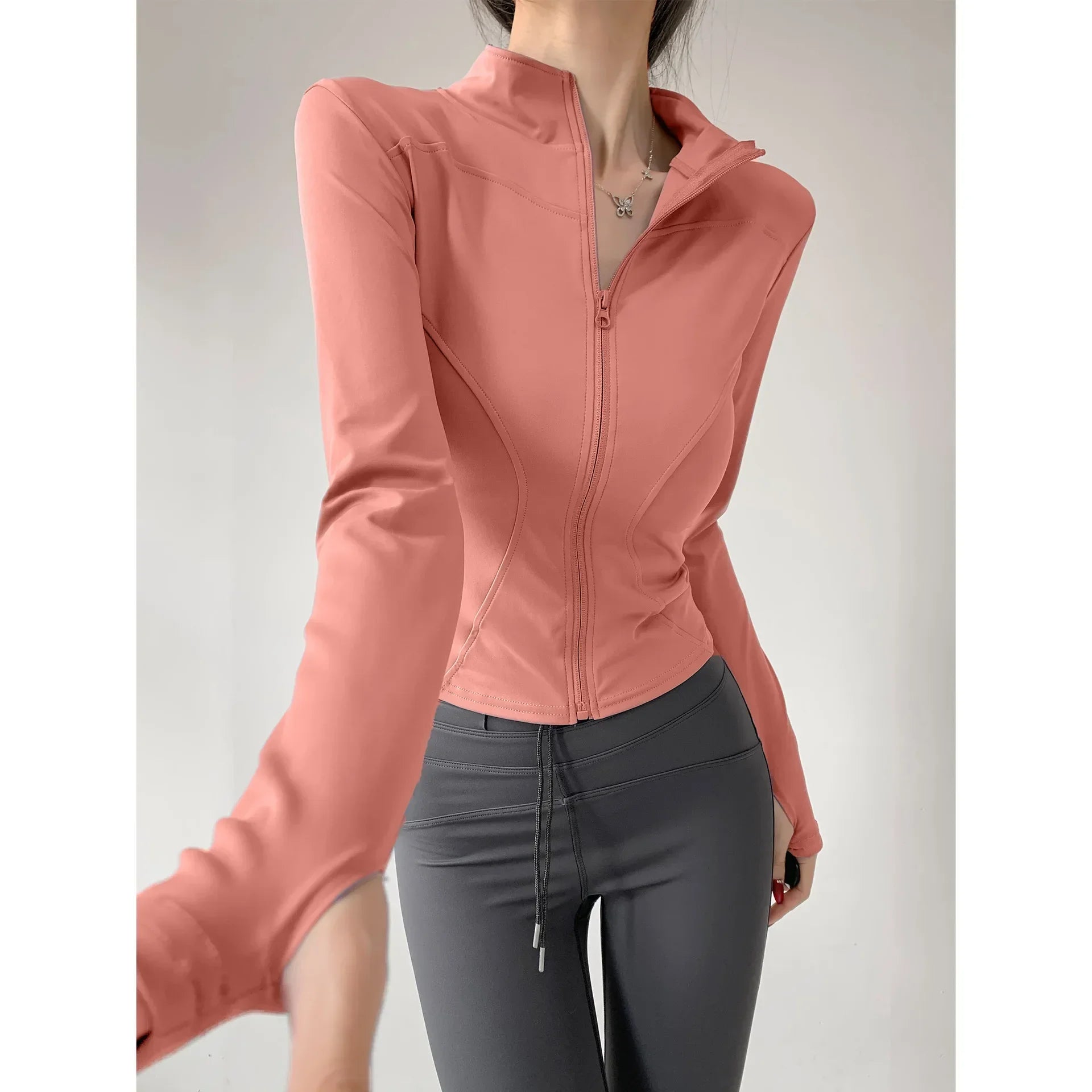 Sun Quick Drying Sports Coat Women's Tight Top Yoga Jacket Long Sleeve Zipper Jacket Running Fitness Women's Jacket S-3XL