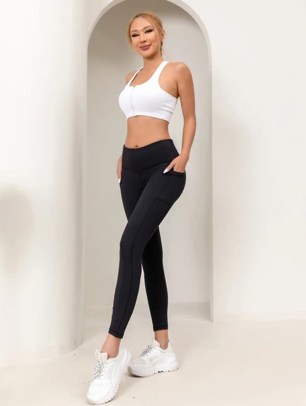 Pantalones cortos de gimnasio, leggings de fitness de cintura alta, pantalones de yoga elásticos para ejercicio, pantalones casuales de tiburón para mujer 