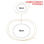 Sexy Geometric Bra Chain Chest Bikini Intimate Lingerie Simple Design Metal Body Chain Harness Party Jewelry