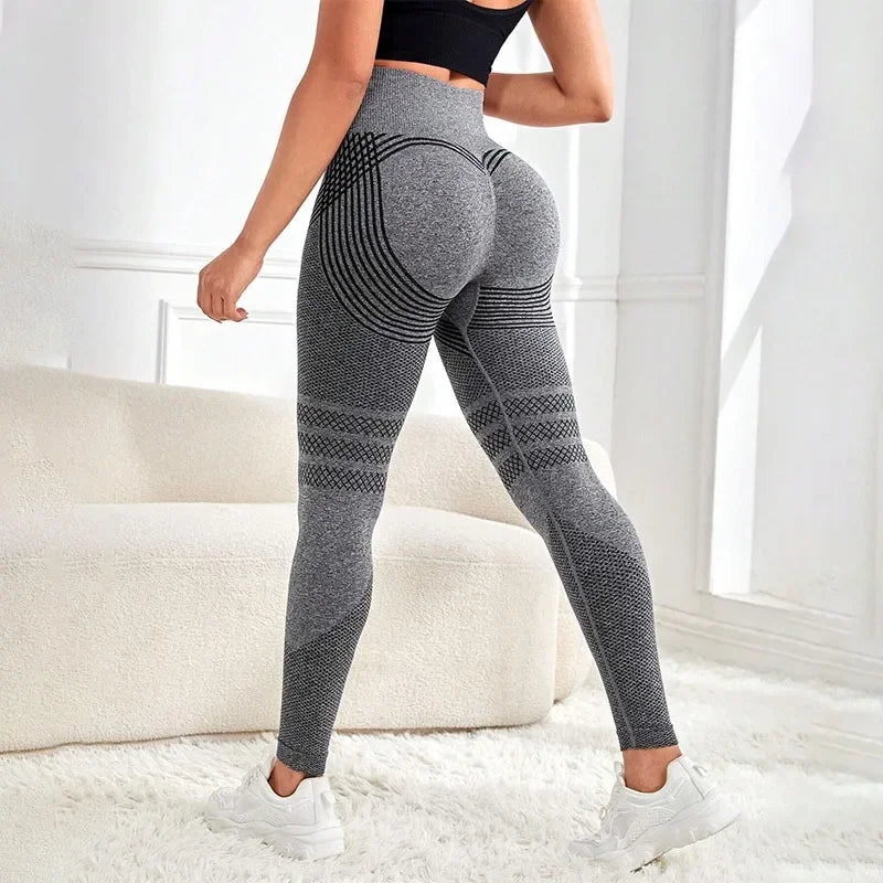 Seamless Knit Leggings for Women Elastic High Waist Tights Gym Trainning Hip Lift Quick Drying and Breathable Fitness Yoga Pants