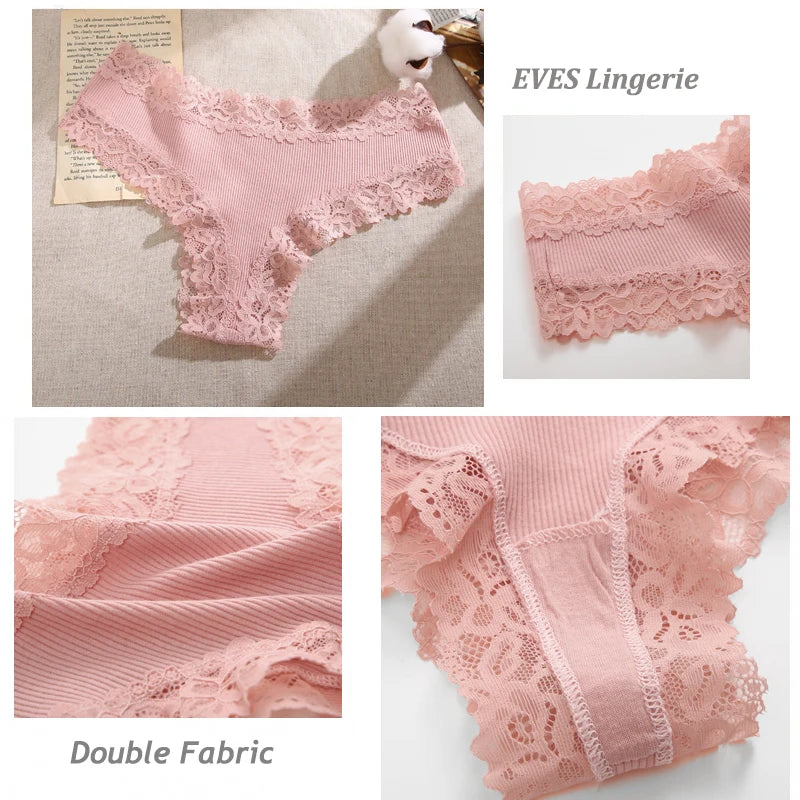 7PCS/Set Women Sexy Lace Panties Cotton Seamless Brazilian Panties Female Sexy Low Rise Soft Underwear G-String Lingerie S-XL