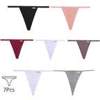 7Pcs/Set Cotton Thongs Panties Women Sexy T-Back Underpants G-string Underwear Girls Breathable Intimates Female Lingerie Bikini