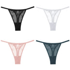 4Pcs Lace Bikini Panties Women Sexy Thongs Lace G-string Underpants S-XL Ladies Comfortable T-Back Underwear Sexy Lingerie 2022