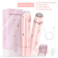 2 in 1 Women Dual-Head Painless Electric Razors Bikini Trimmer Wet Dry Use for Ladies Pubic Hair Detachable Head Electric Shaver