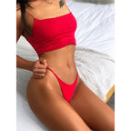 Sexy Thong Low Waist Lingerie - Women's Thin Belt Double Layer Cotton Bikini Panties