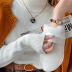 Women's Turtleneck Sweater Winter 2025 Retro with Velvet Lining Thickened Inner Wear Thermal Knitting Bottoming Shirt Pullovers